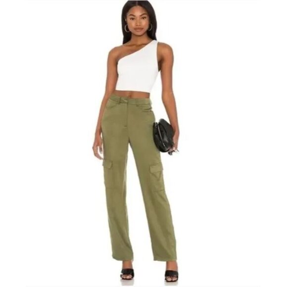 superdown Olive Green Cargo Pants - Picture 1 of 6